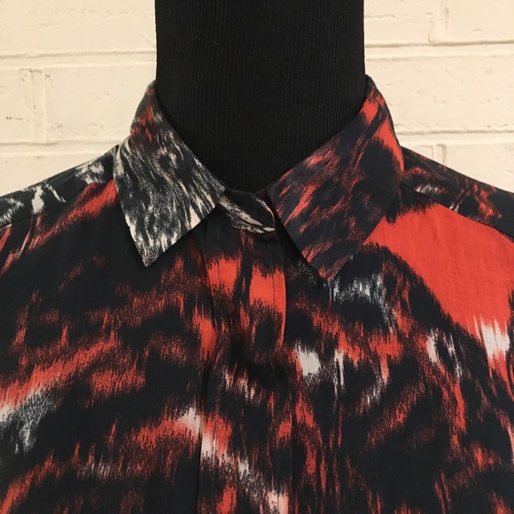 Dries Van Noten Snap Blouse Sz 38- Blk/Red/White - Picture 2 of 8